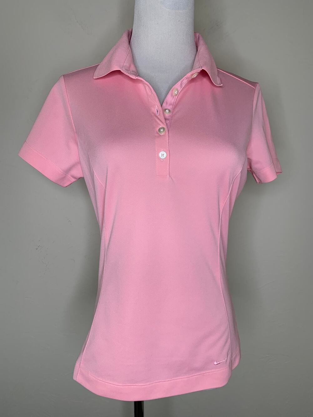 Nike Golf Pink Polo Shirt Sz Small Fitted Sportswear Preppy